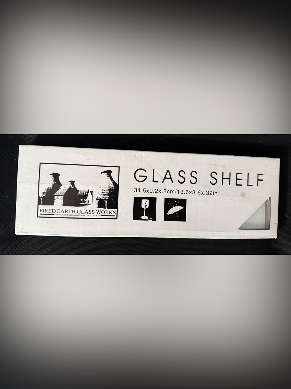 Fired Earth Glassworks Recessed Glass Shelf for bathroom